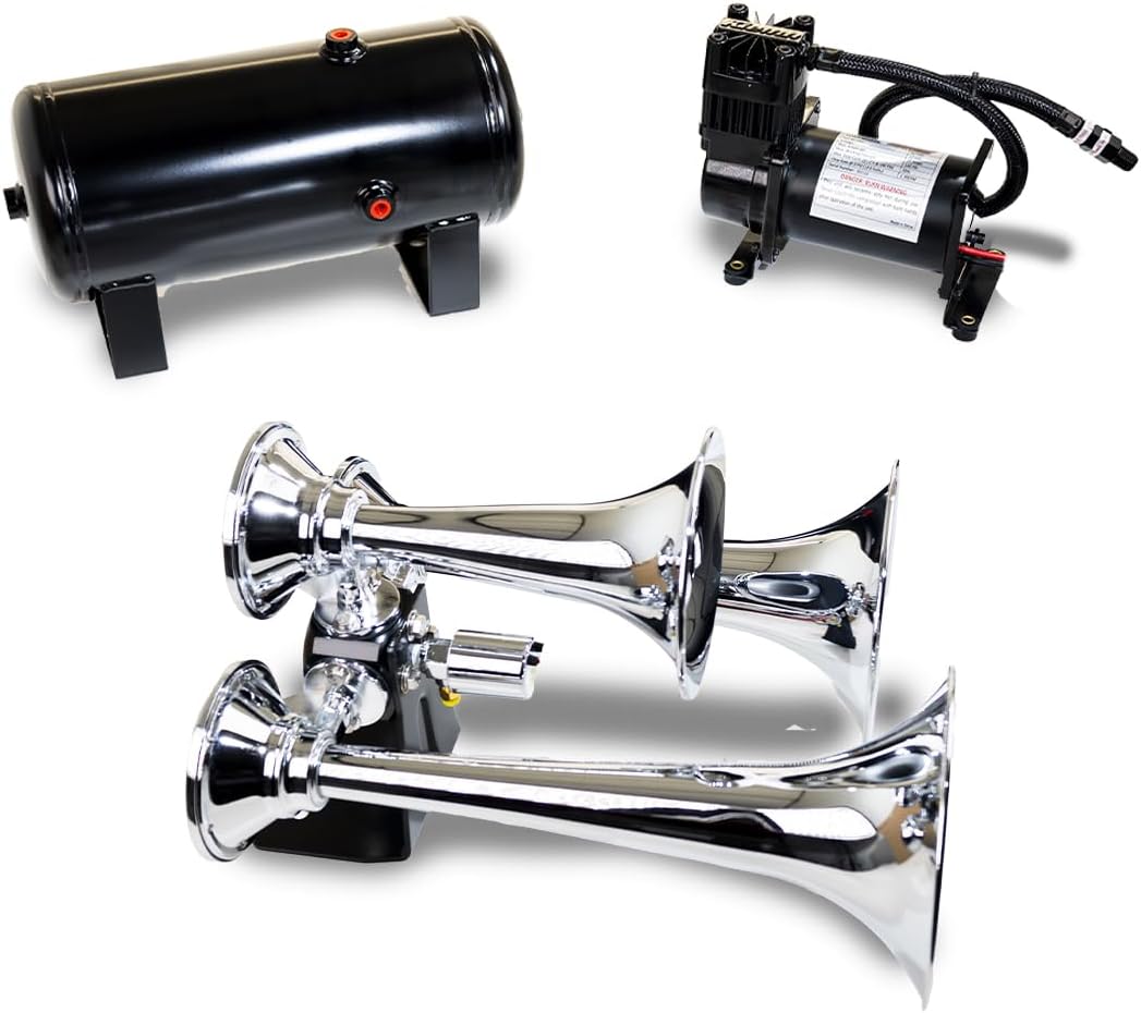Kleinn Air Horns HK6 Complete Triple Train Horn System