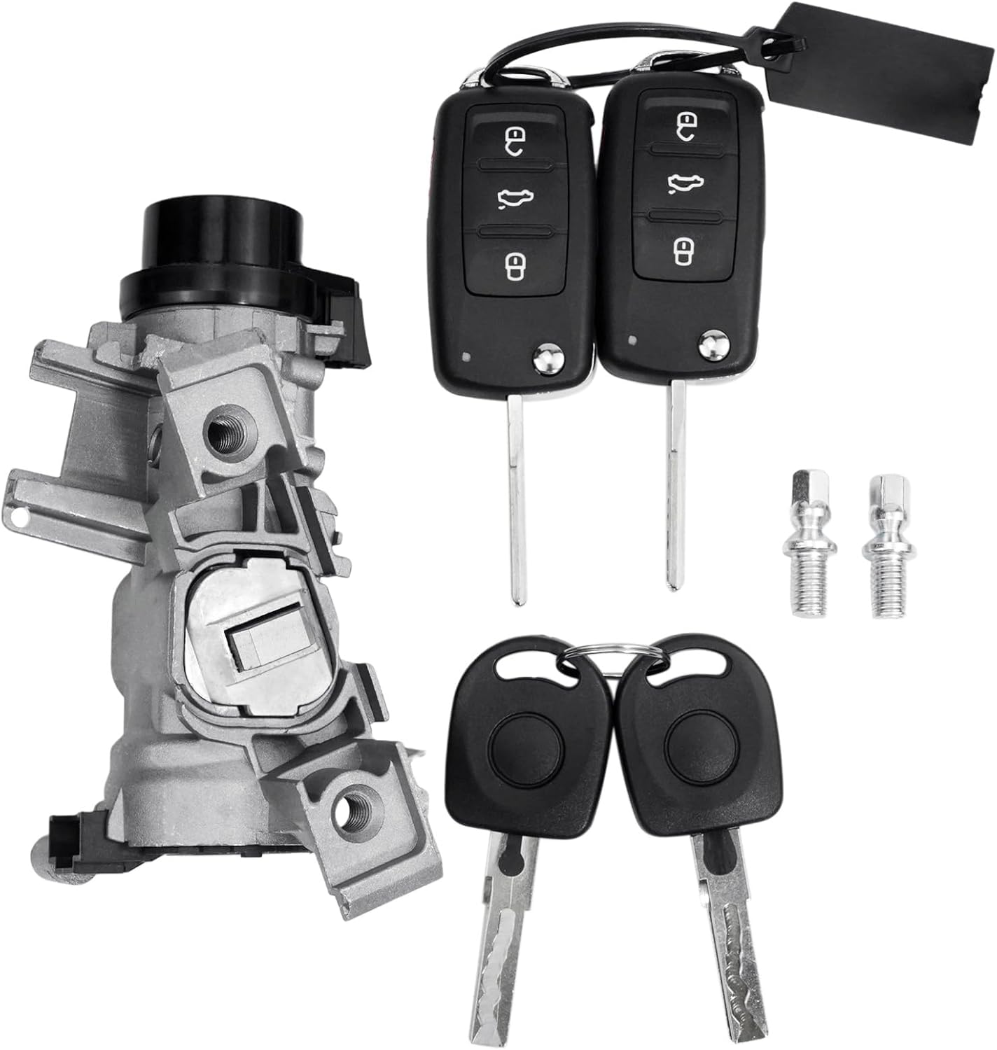 1K0905851B Ignition Switch Lock Cylinder Assembly with Intelligent Key Fit for Volkswagen VW Jetta 2006-2018 Golf 2004-2011 EOS 2007-2011 Rabbit 2006-2009 Tiguan 2008-2011 Replaces 1K0905841 1K0905865