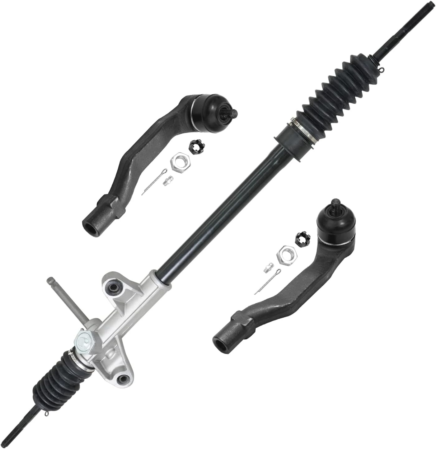 Detroit Axle - Steering Rack & Pinion Kit for 1996-2000 Honda Civic 1997 1998 1999 Complete Power Steering Rack & Pinion Assembly + 2 Outer Tie Rod Ends Replacement