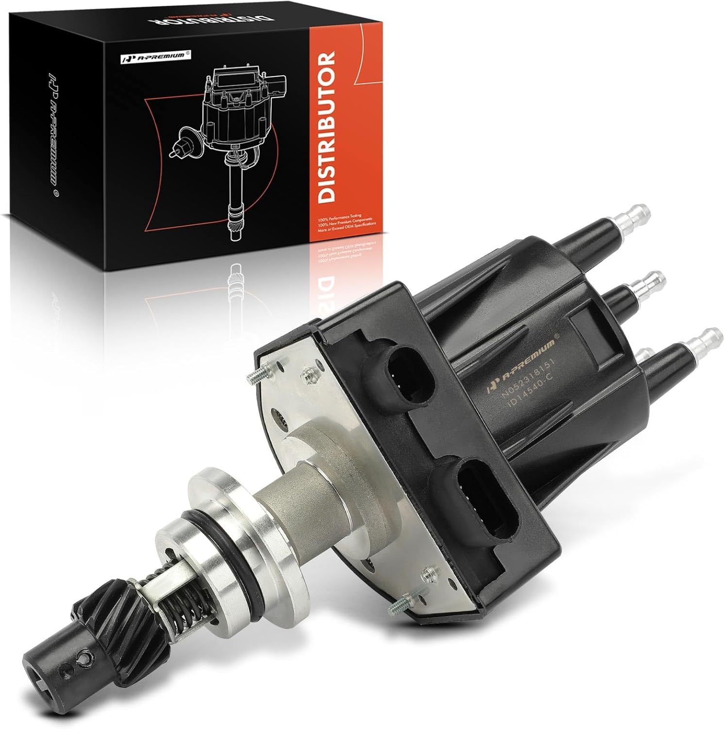A-Premium Ignition Distributor with Cap and Rotor Compatible with Chevrolet Camaro, Astro, Celebrity, Citation II, LLV & Buick Century, Somerset, Skylark & Oldsmobile Calais & Pontiac 6000, Fiero