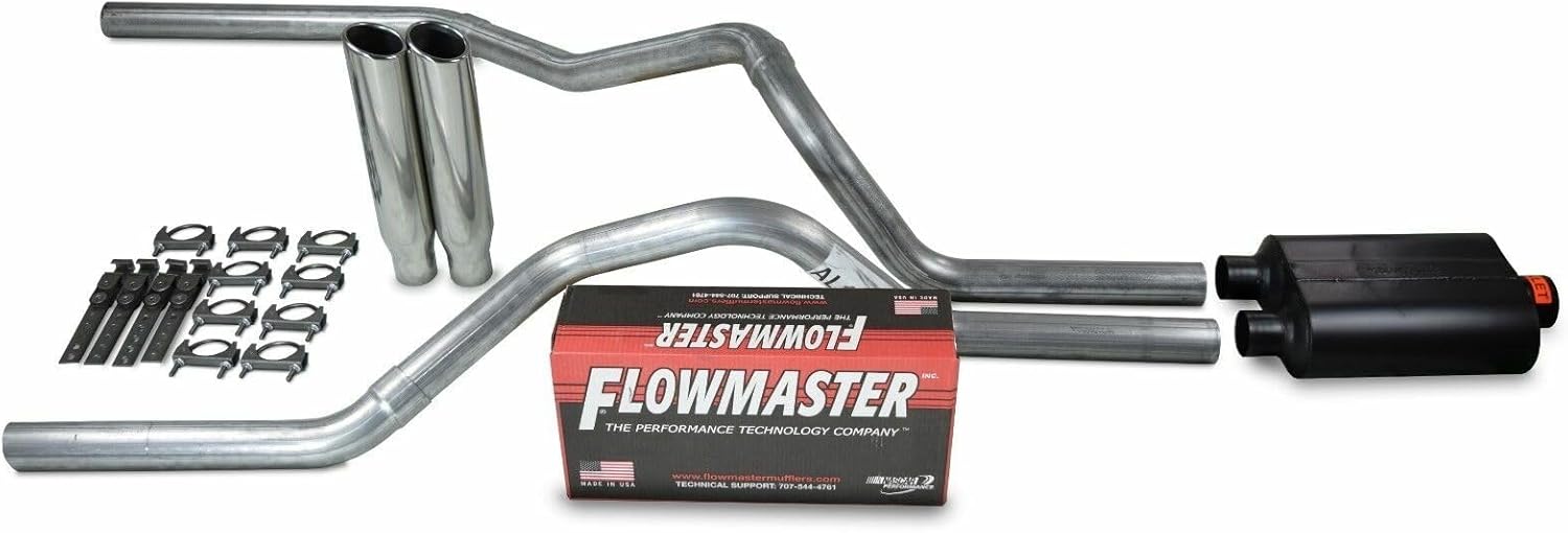 Truck Exhaust Kits - Shop Line dual exhaust system 2.5 AL pipe Flowmaster Super 40 2.5