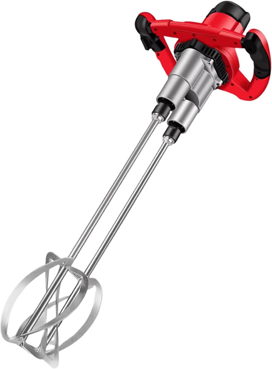 Double-Paddle Cement Mixer, Electric Putty Mixer with 6 Adjustable Speed, Steering Wheel-Style Handles, Locking Switch, for Mixing Mud, Cement, Mortar