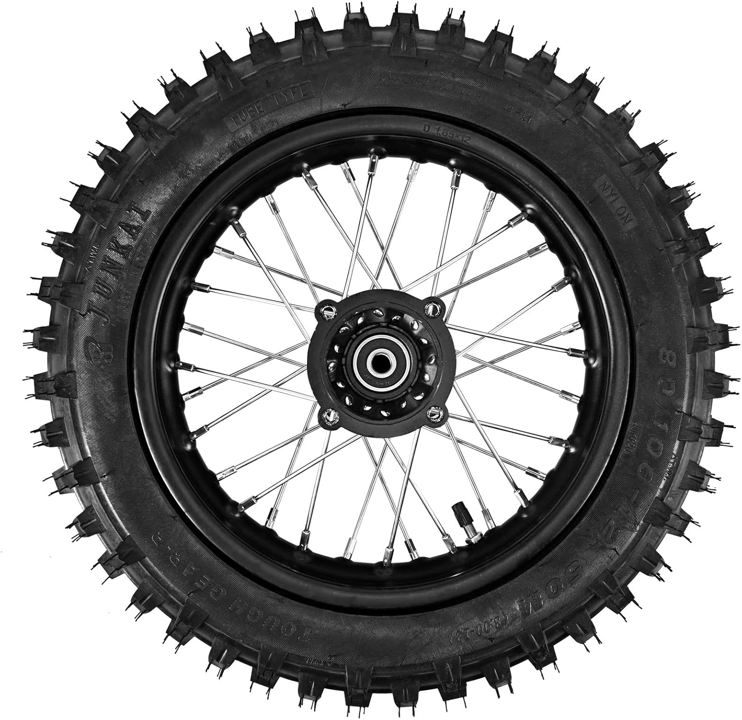 80/100-12 Rear Tire Disc Brake Wheel Rim With 15mm Bearing Set for Pit Pro Dirt Bike (80/100-12(15mm inner bearing))