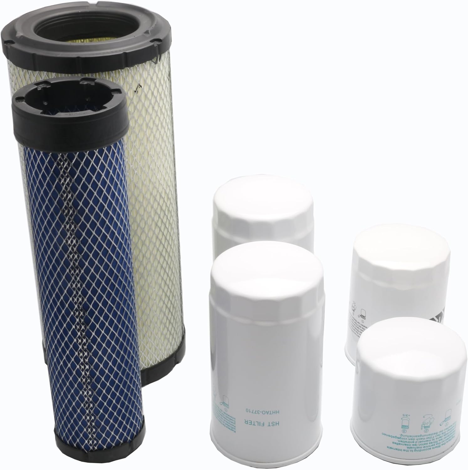 HH1C0-32430 Filter Kit Compatible with Kubota M7060 M6060 Tractor V3307-CR-TE4 Engine Replaces# 59800-26110, 3A111-19130, HHTA0-37710, 1J800-43170 Air/Oil/Hydraulic Filters 6PCS
