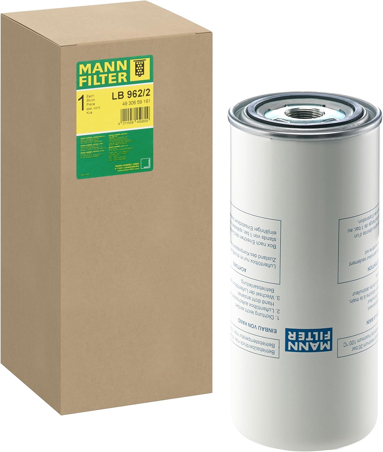 MANN-FILTER LB 962/2 Compressed Air-Oil Separation - for Off-Road Applications