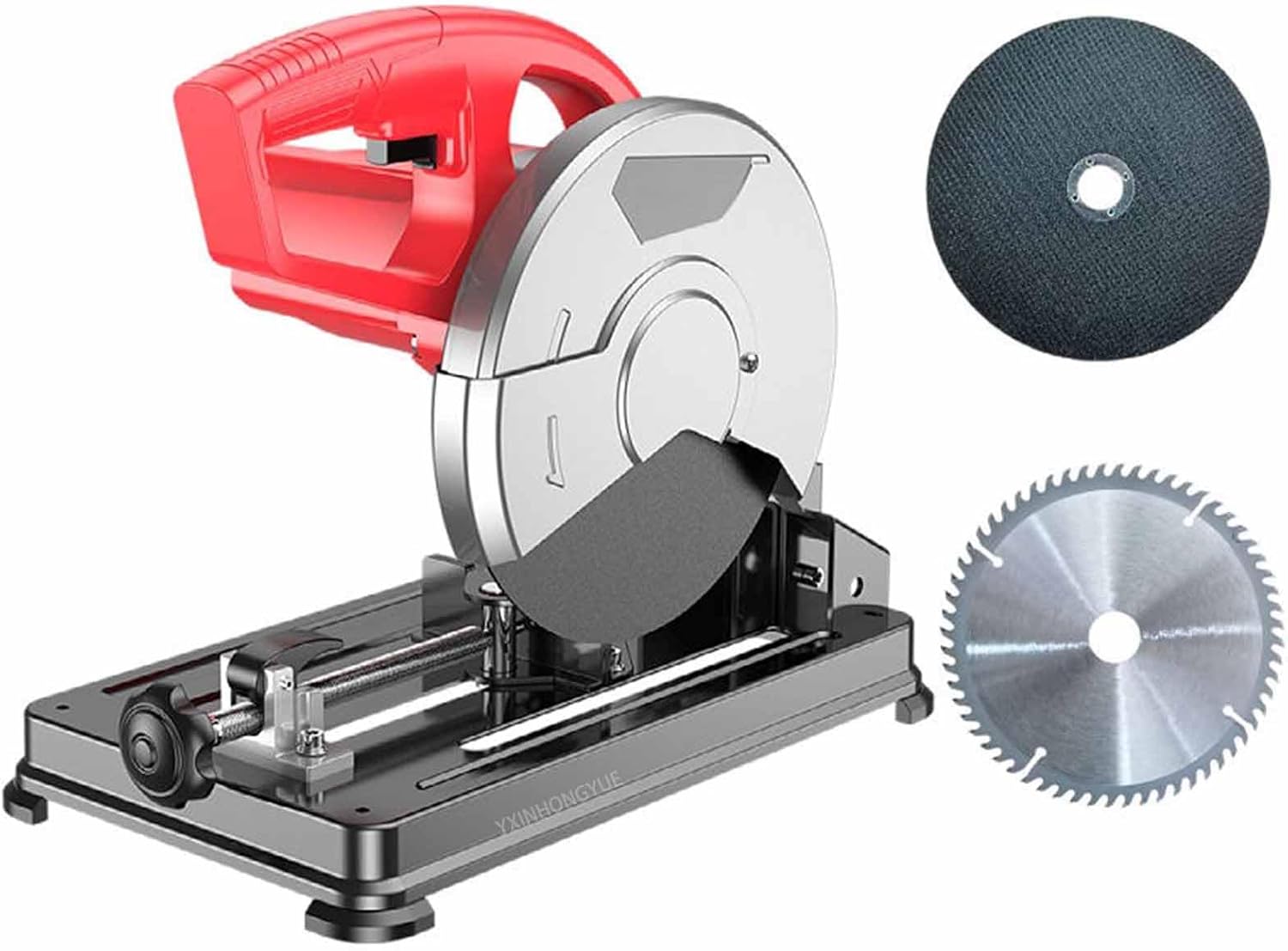 220V/1800W Heavy Abrasive Chop Saw 45° Adjustable Angle electric Mitering Steel Cutting Machine Band metal saw blade for Cutting Rebar, Hollow Pipe