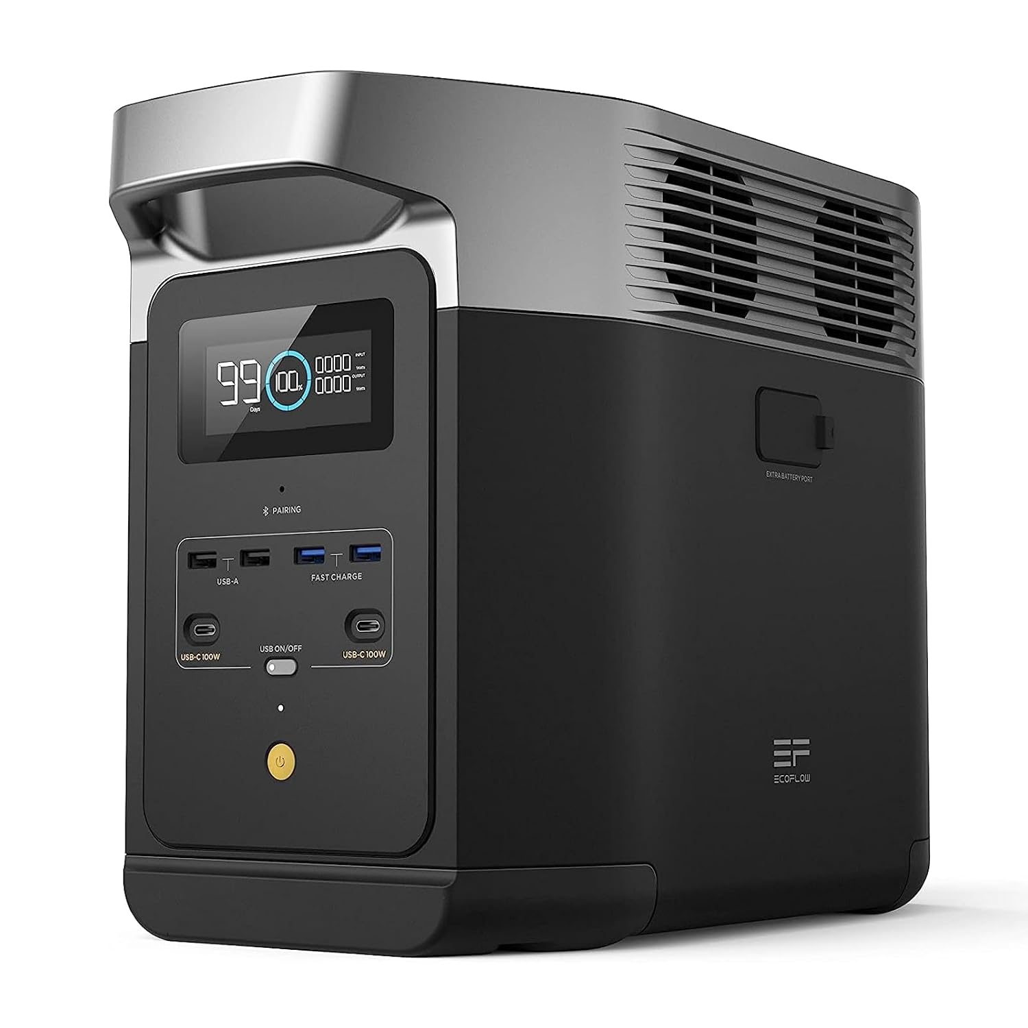 EF ECOFLOW Solar Generator DELTA 3 with 220W Bifacial Solar Panel, 1024Wh Portable Power Station, LFP Battery 1800W AC/100W USB-C Output, Full Charge in 56 Min for Home Backup Power, Camping & RVs