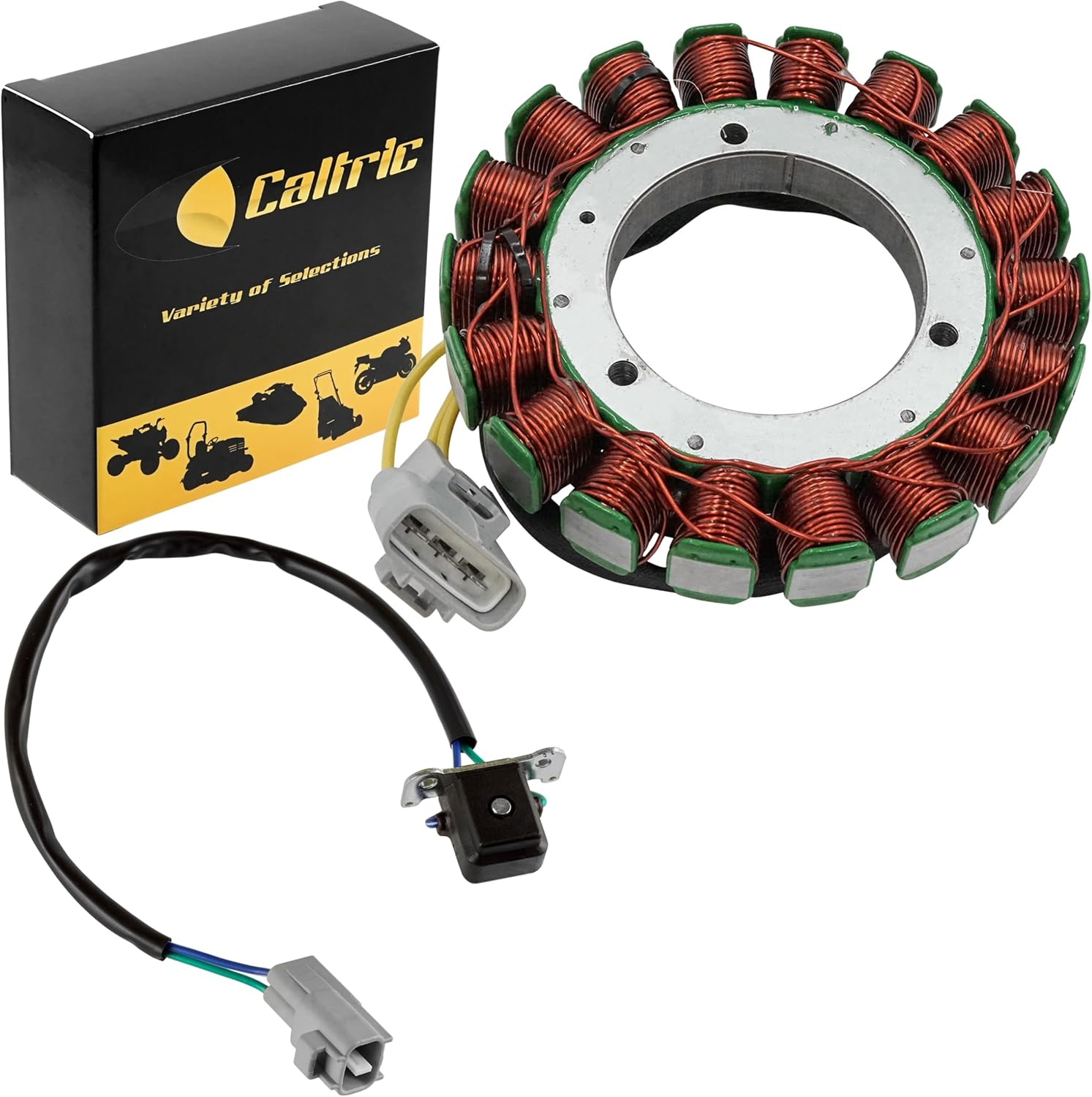 Caltric Stator with Pulse Pickup Coil for Compatible With Kawasaki Mule 4010 KAF620 2009-2021 Pulsing Coil