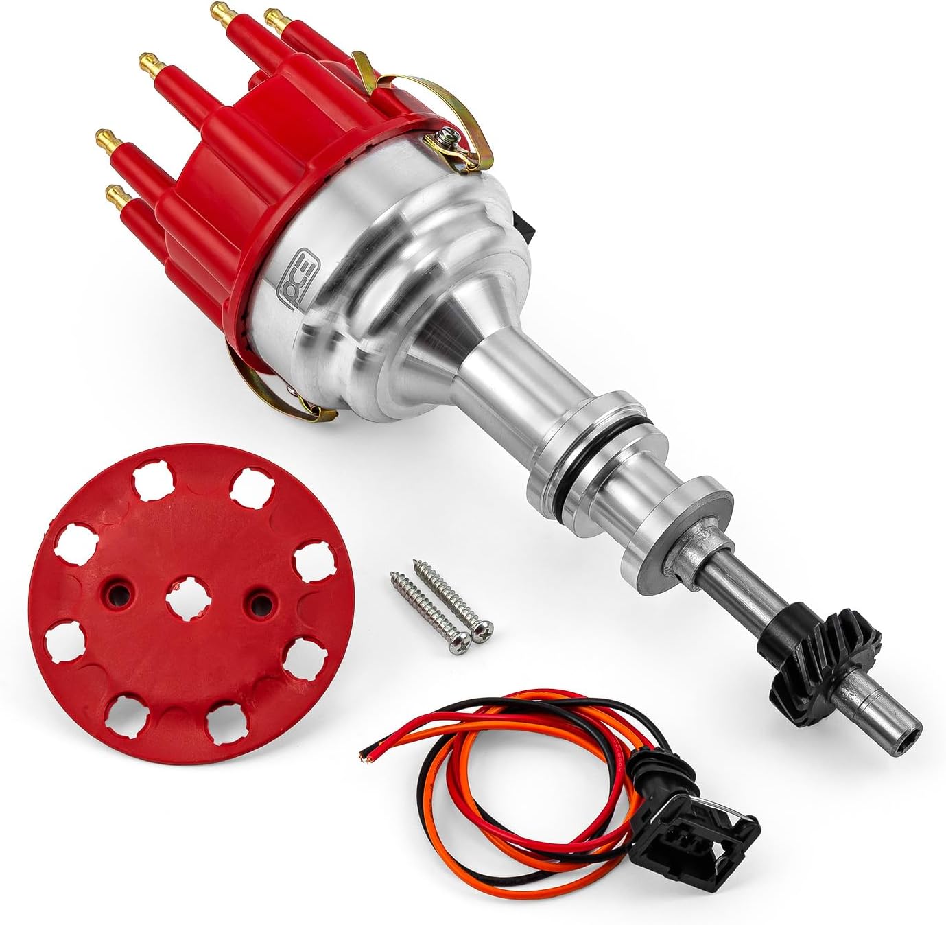 Speedmaster PCE376.1222.01 Compatible with Ford 351c Cleveland 460 8020 Series Pro Billet Ready to Run Distributor [Red]