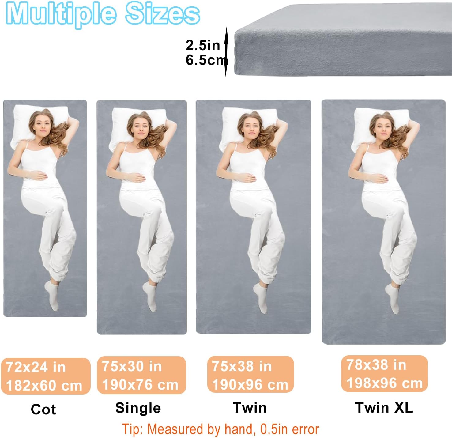 Foam Camping Mattress - Portable Roll Up Sleeping Pad for Car, Tent, Cot & Floor - Waterproof, Comfortable & Compact with Travel Bag