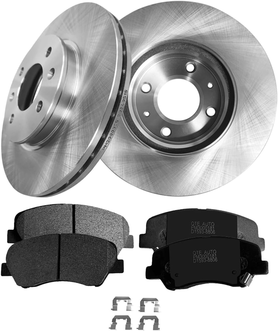 PM Auto Set of 6 Front 256mm Brake Disc Rotors-Ceramic Brake Pad Kit Replacement For 2012 KIA RIO EX LX