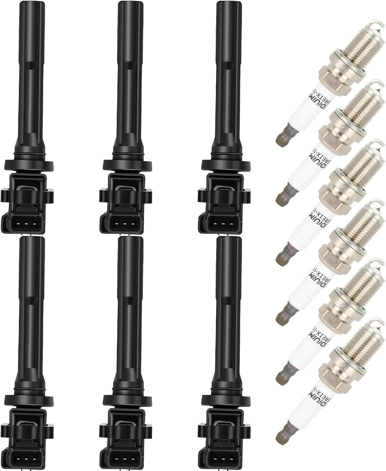coil packs and spark plugs 3 Pins Fit for Suzuki XL-7 2002-2006 Replacement for UF237 (6 Ignition Coils with 6 Iridium Spark Plugs)