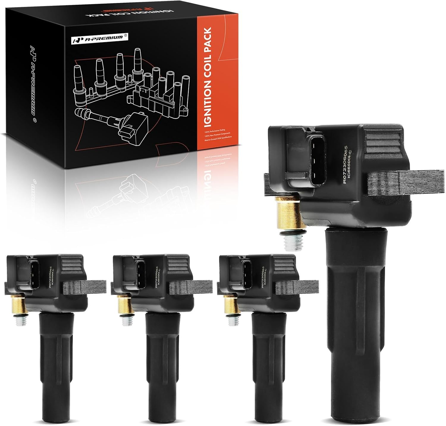 A-Premium Set of 4 Ignition Coil (for Turbocharged) Compatible with Subaru Forester 2011-2013, Impreza 2011-2014, Legacy 2010-2012, WRX 2012-2014, WRX STI 2013-2020 - for H4 2.5L Turbocharged