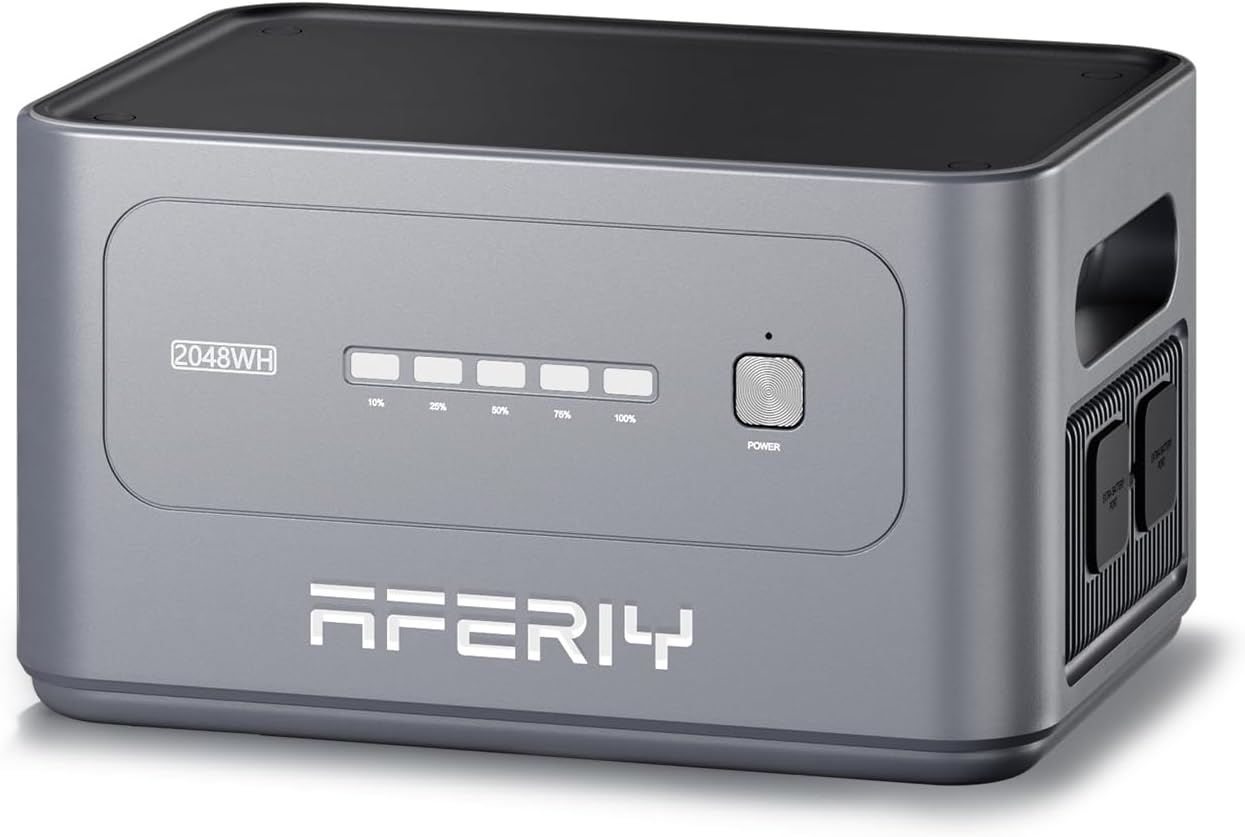 AFERIY 2800W Portable Power Station,P280 with 2pcs 400W Solar Panel,120V 2048Wh LiFePO4 Battery Backup,Solar Generator for Home Use,Outdoor Camping,Power Outage,Camping,RV,Emergencies