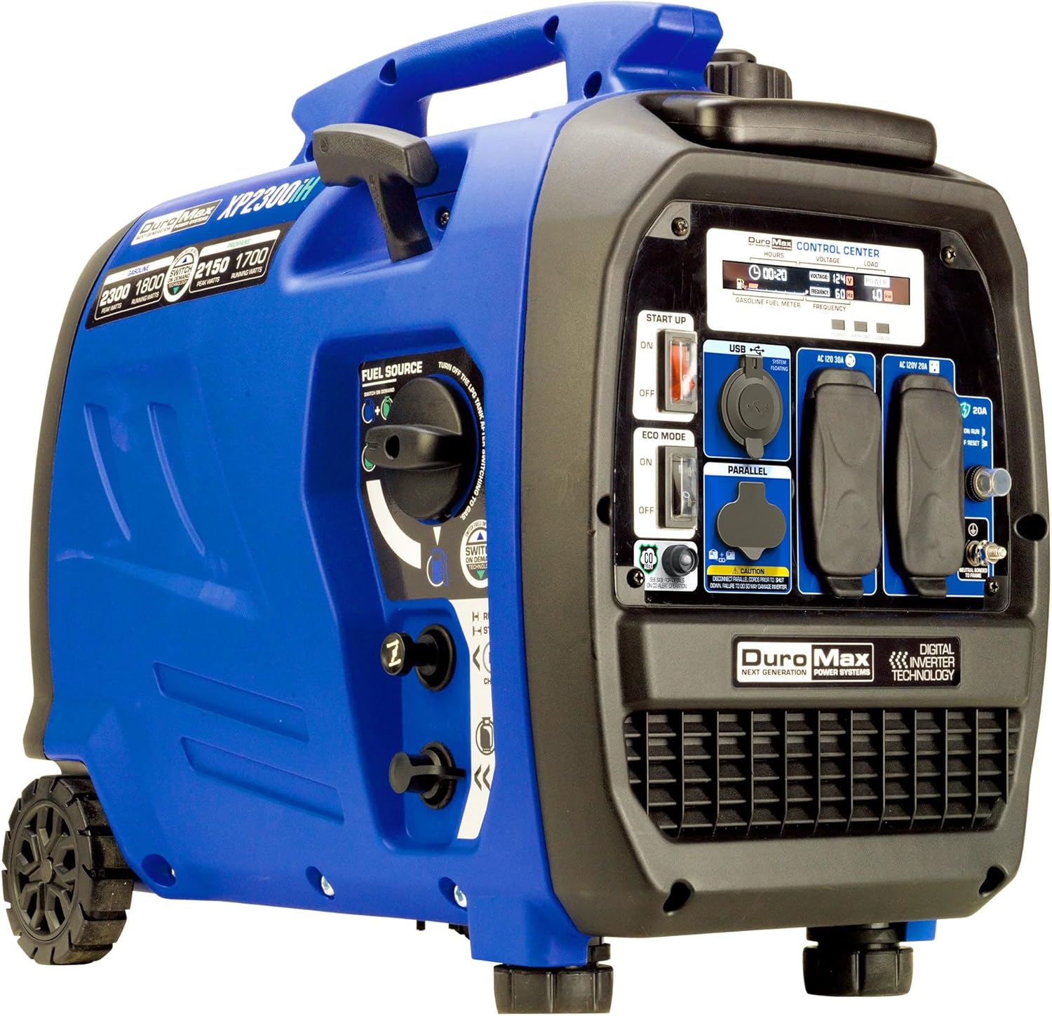 DuroMax XP11000iH 11,000-Watt Dual Fuel Portable Digital Inverter Generator - Gas & Propane, Remote Electric Start, Transfer Switch Ready, RV & Emergency Ready