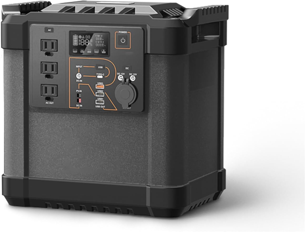 G2000 Portable Power Station 2200Wh 2000W Solar Generator with Li-ion NMC Battery, Outdoor Backup Battery with AC/DC/USB/Type-C/Car Ports for Emergency RV Camping Home Use