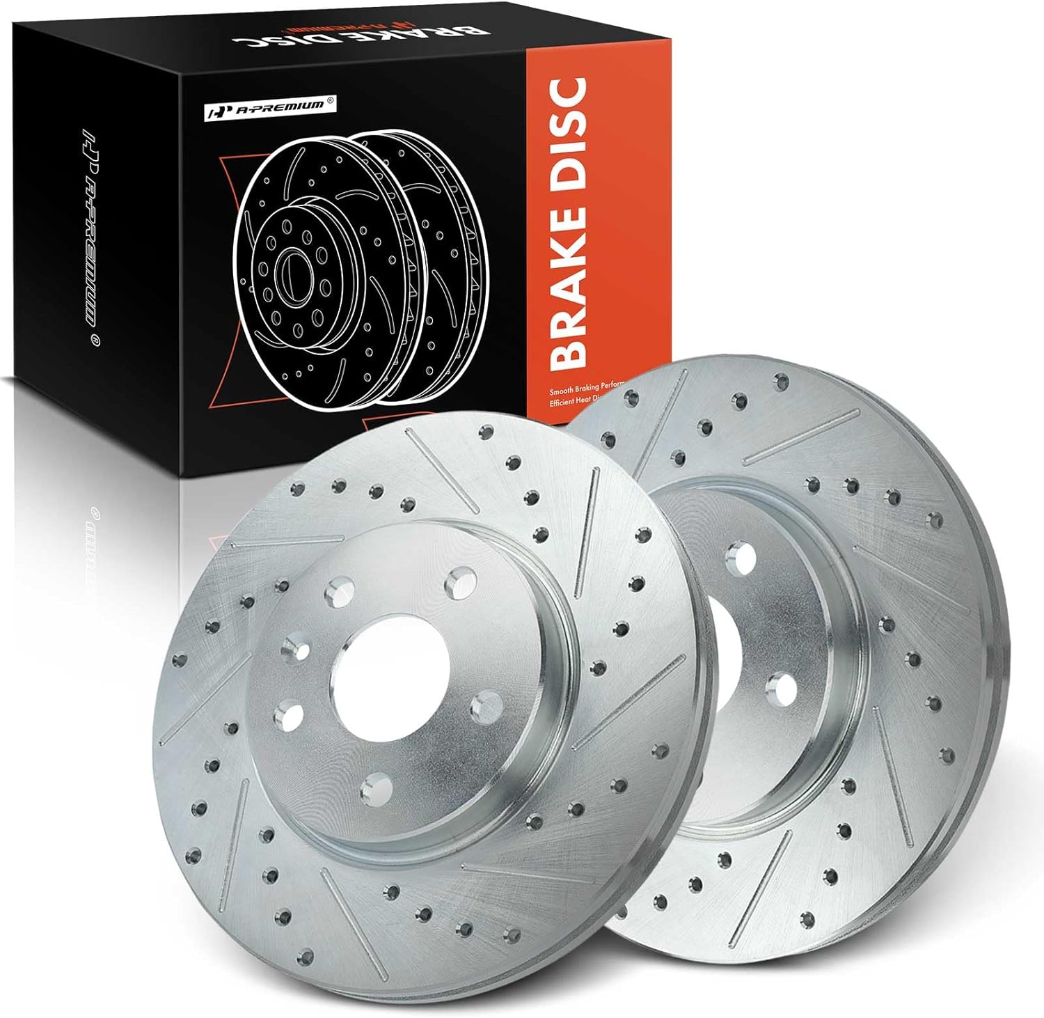 A-Premium 10.86 inch (276mm) Front Vented Disc Brake Rotors Compatible with Select Chevy Models - Cruze 2011-2015, Sonic 2012-2020, Volt 2016-2019, Bolt EV 2017-2022, 2-PC Set