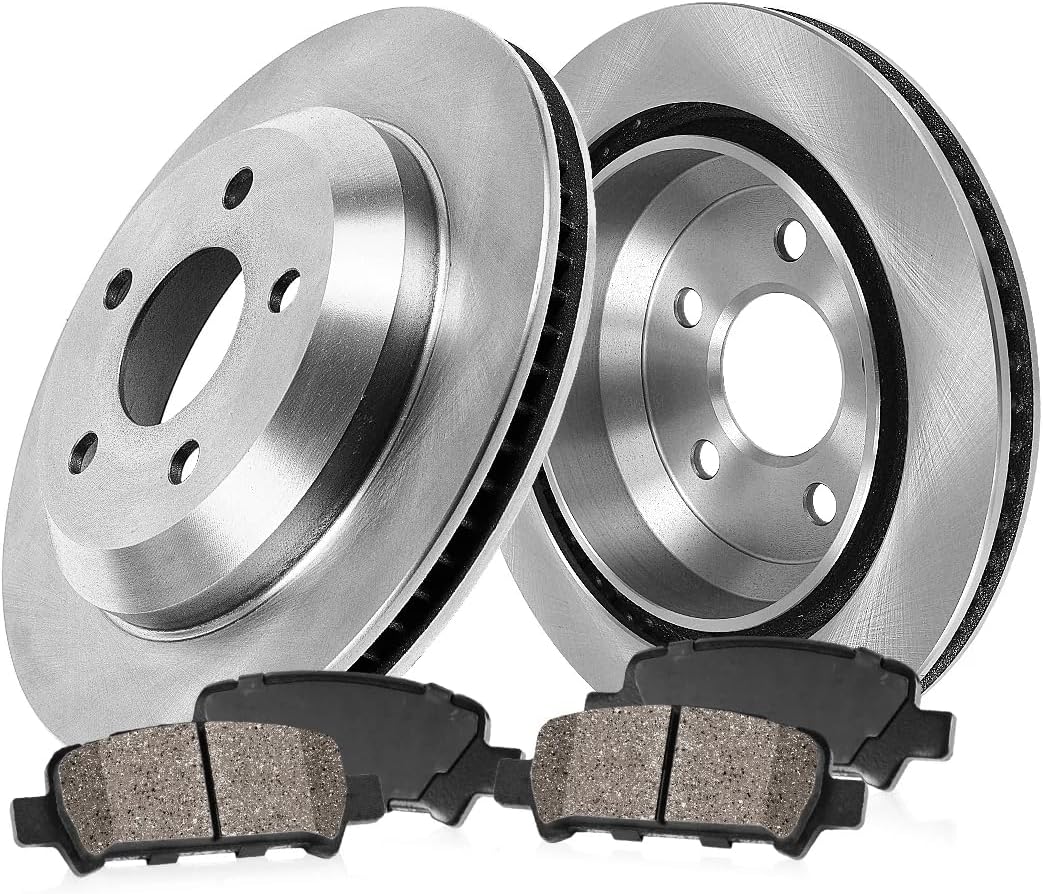 Callahan Brake Parts Front Brake Kit for 2008-2018 Toyota Avalon, 2007-2017 Camry, 2016-2018 Lexus ES350 - OE Disc Rotors with Ceramic Brake Pads Replacement