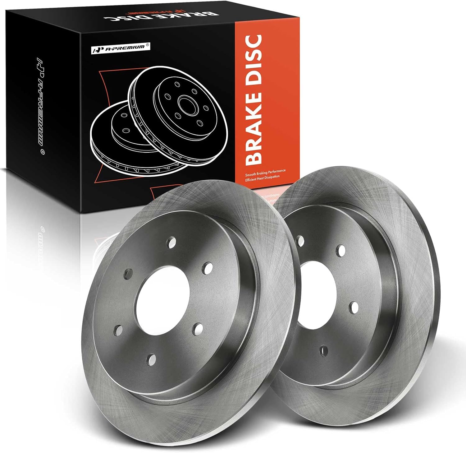 A-Premium 12.60 inch (320mm) Rear Solid Disc Brake Rotors Compatible with Select Nissan and Infiniti Models - Armada 2005-2015, Titan 2004-2015, Pathfinder Armada 2004, QX56 2004-2010, 2-PC Set