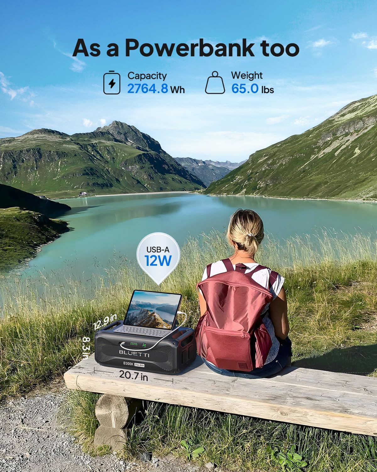 BLUETTI B300K Expansion Battery, 2764.8Wh LiFePO4 Battery Pack for Power Station AC200L AC300 AC500 AC200MAX, Extra Battery for Home, Emergency, Road Trip