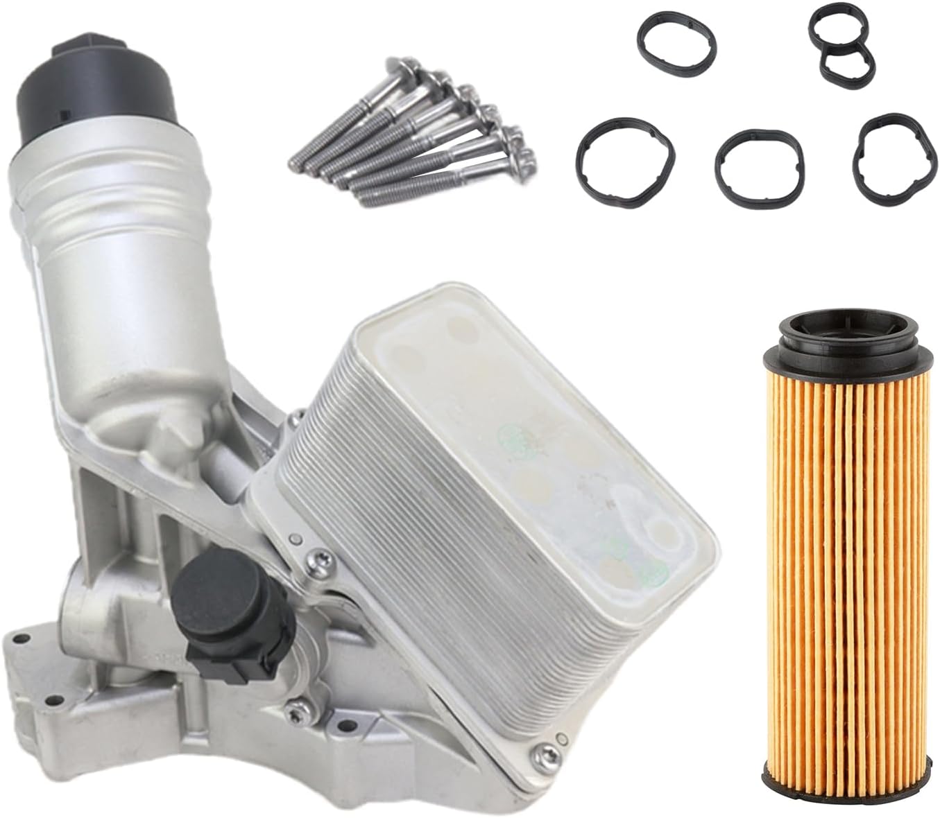 11428583895 Oil Filter Assembly Aluminum Oil Radiator 2013-2025 For BMW 2016-2021 340i 440i 540d 540i 640i 740i M240i M140i X3 X4 3.0L Peat# 07119907144 11427826799 11427926064 11428583896