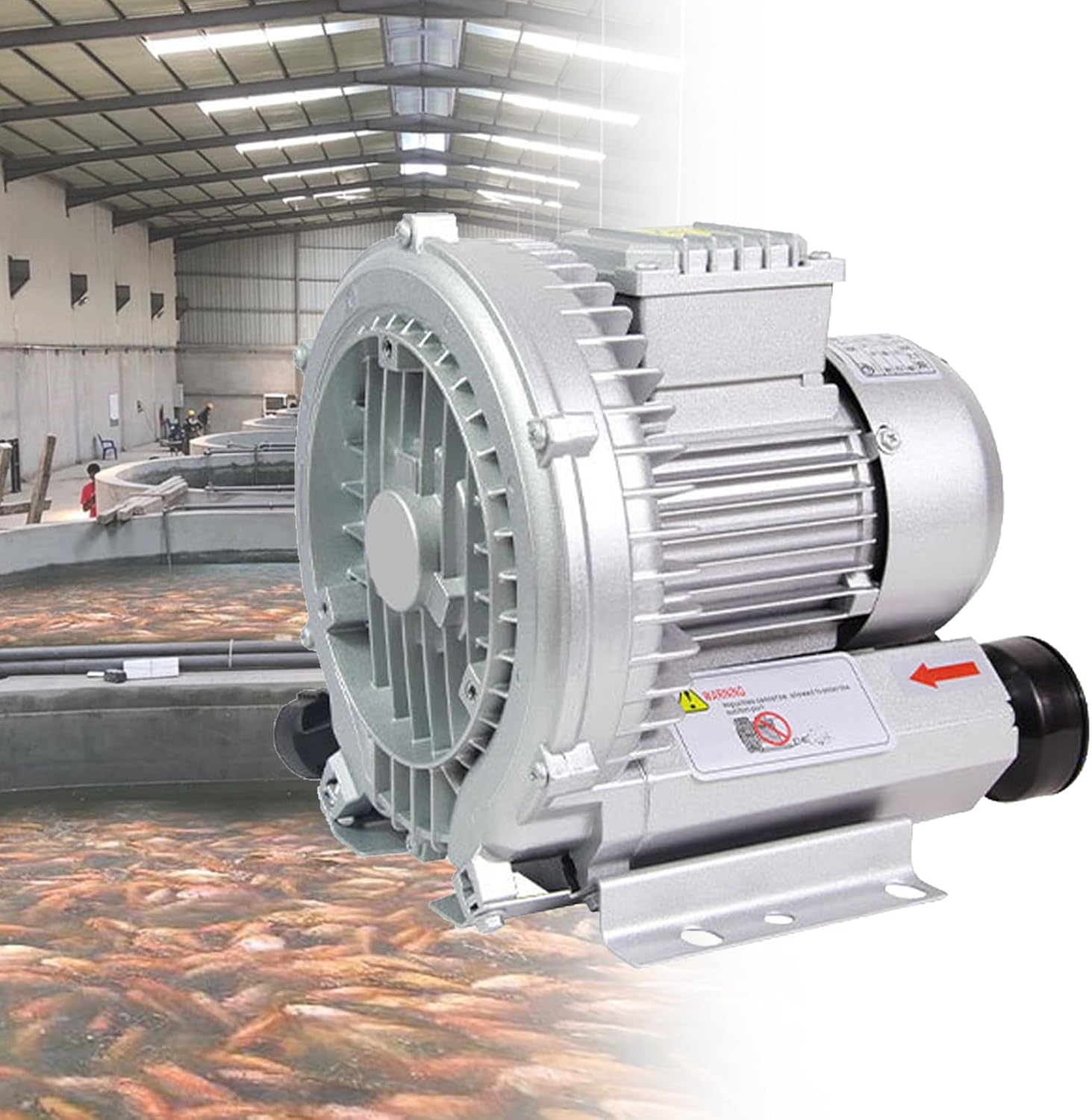 220V/380V Aeration Oxygenation Machine for Fish Ponds & Pools, 350W Industrial Blower, Regenerative Blower with Dust Filter, Efficient Aerator for Aquaculture