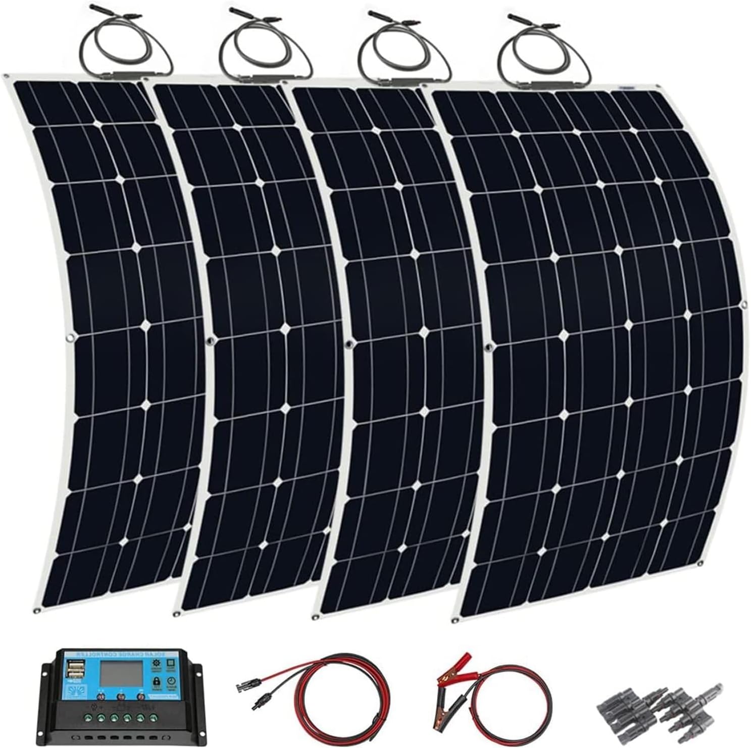 Solar Panel,Solar Battery Charger, Solar Panel Solar Systems kit Photovoltaic Module Cell Monocrystalline Bendable Solar Battery Charger(6x300W)