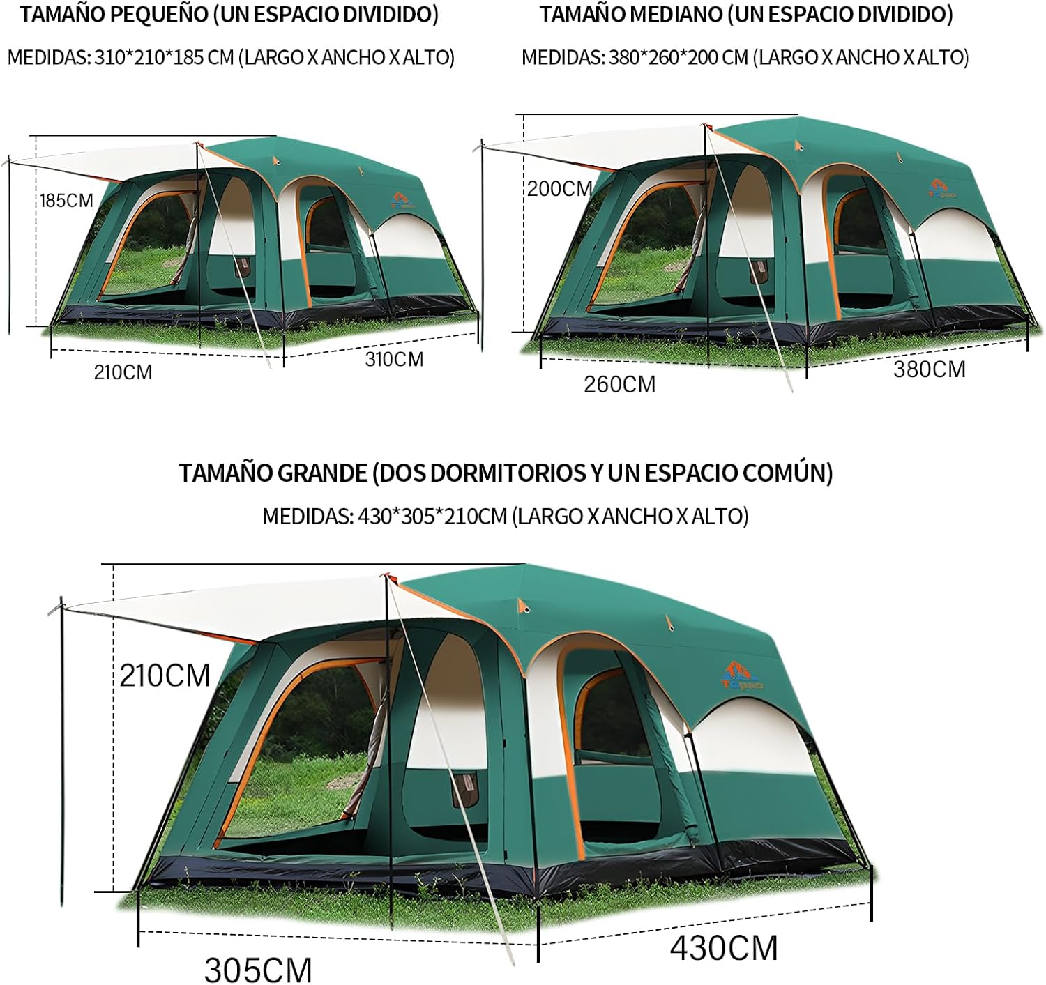 Large Family Camping Tent - 5-12 Person Multi-Room Waterproof Pop-Up Tent with Screened Porch - Glamping Tent for Outdoor Camping & Family Vacation