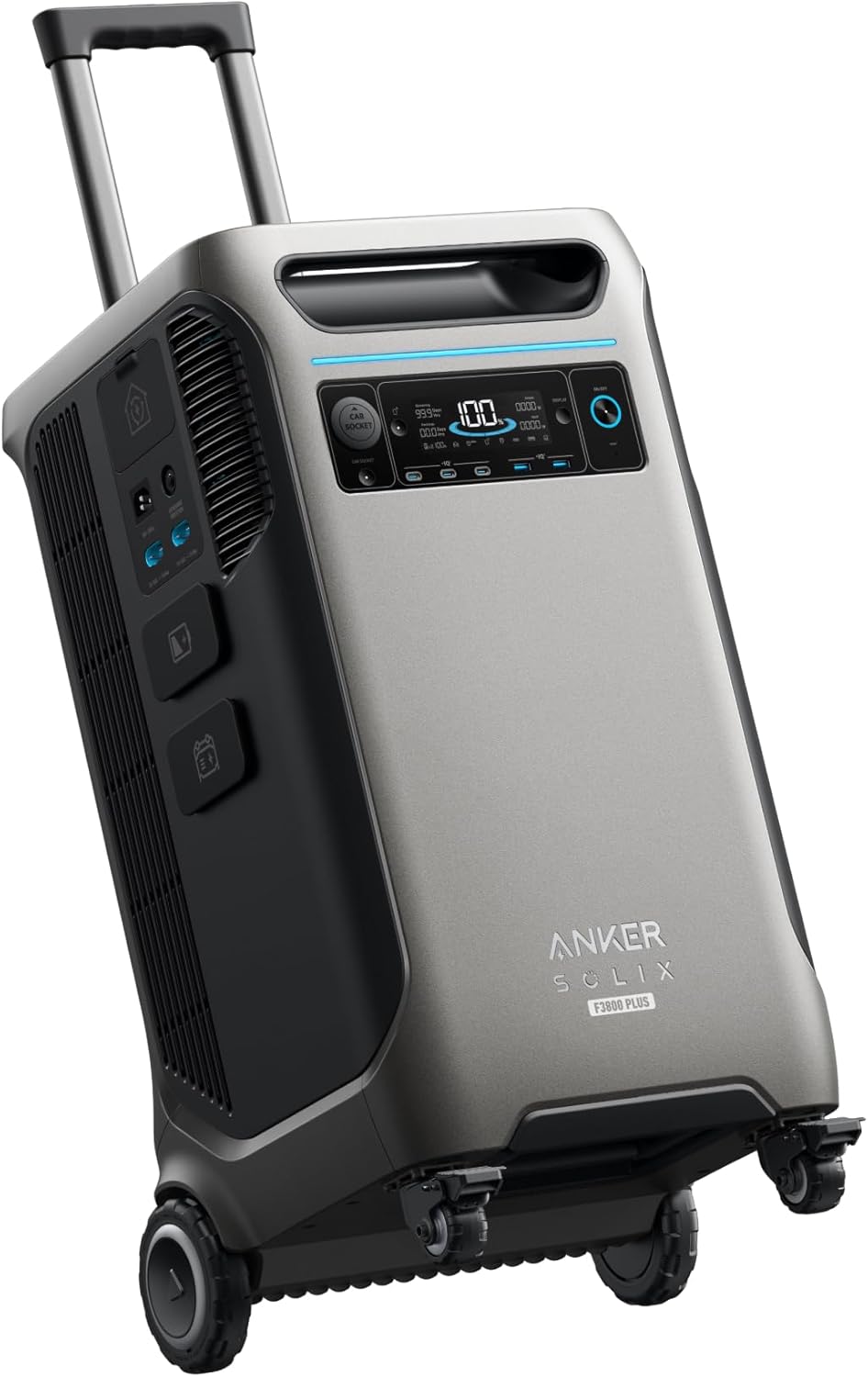Anker SOLIX F3800 Plus Portable Power Station (Upgraded Version) with 400W Solar Panel, 3840Wh, 3,200W Solar Input, Generators for Home Use, Works with Generator, For Power Outages, and Emergencies