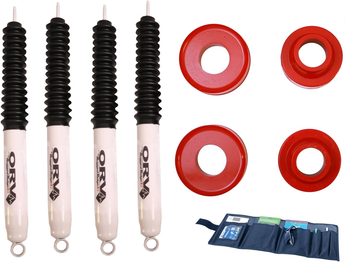 Rugged Ridge | Suspension Coil Spring Spacer Kit, 2 Inch Lift, Shocks | 18415.80 | Fits 1999-2004 Jeep Grand Cherokee WJ