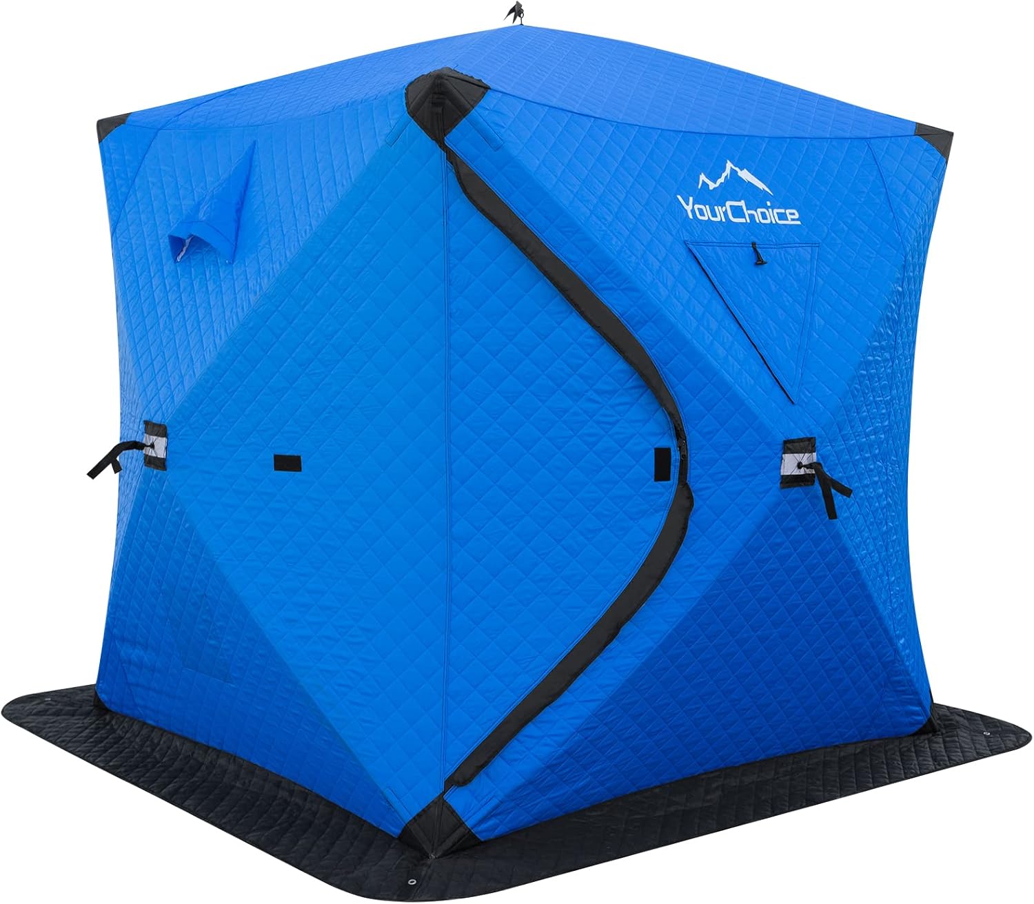 Your Choice Pop Up 3-4 Person Ice Fishing Shelter, Fully Insulated, Windproof and Warm, Function Upgrades Fishing Gear and Equipment