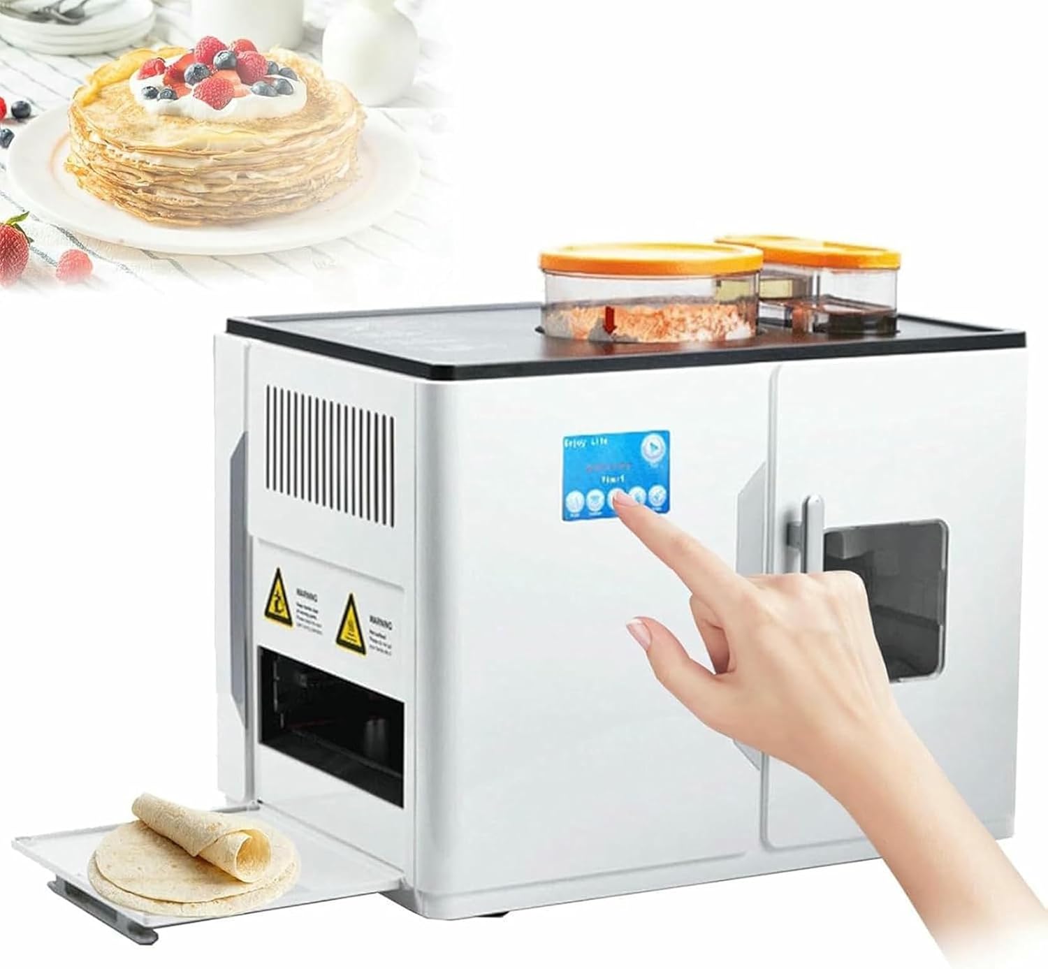 Fully Automatic Roti And Chapati Maker, Make 8 Delicious Flatbreads And Pitas In One Go With One, Button Operation, For Perfect Indian Roti,Smart Display Touch Screen,110v/220v