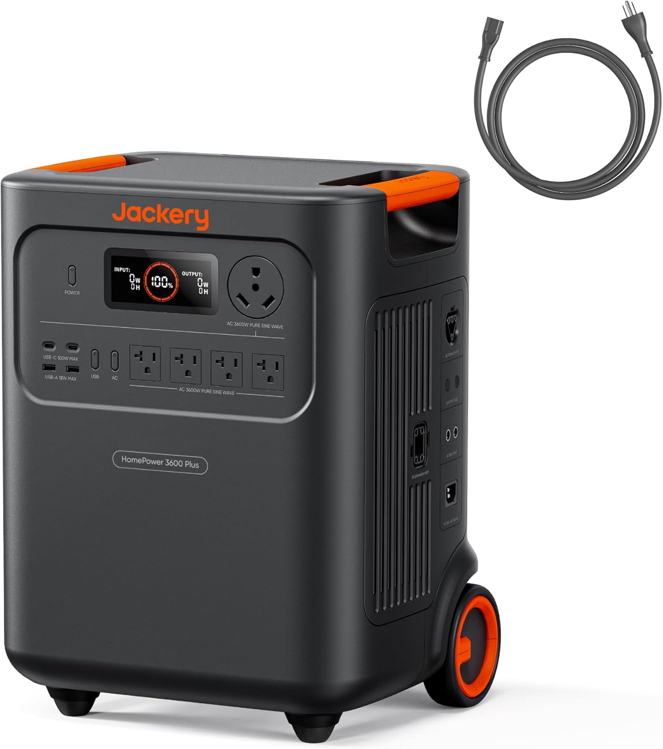 Jackery HomePower 3600 Plus Portable Power Station with 2x 200W Solar Panels, 3600W AC Output, 3584Wh LFP Solar Generator, Expandable up to 43kWh, Essential Home Backup for Home Use, Emergencies, RV