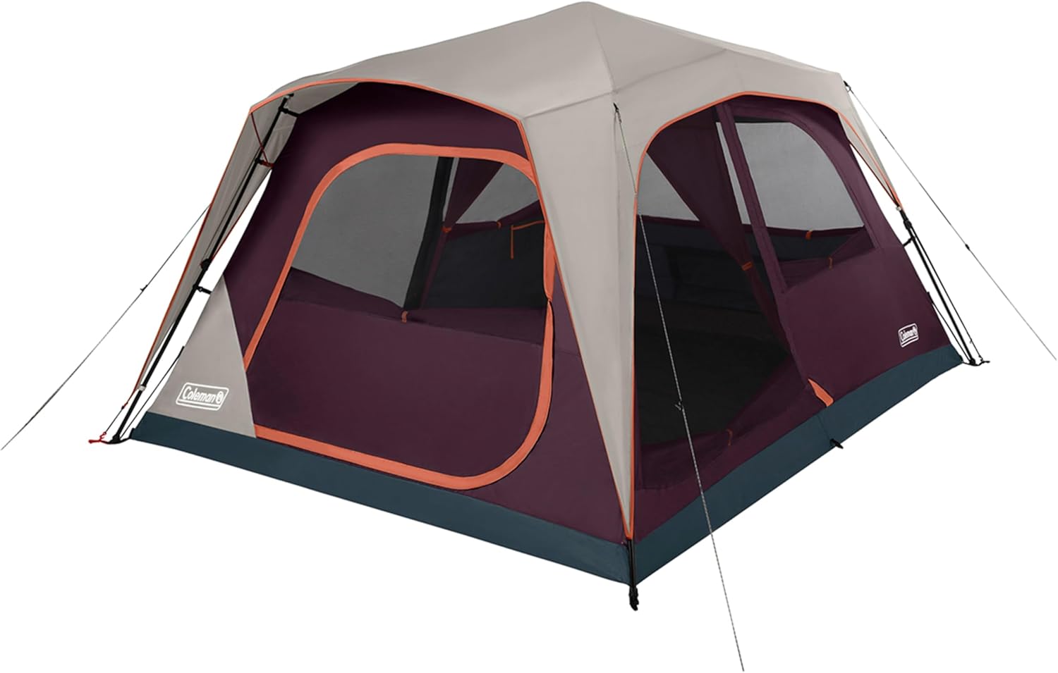 Coleman Skylodge Instant Tent with Rainfly, 4/6/8 Person Family Tent Sets Up in a Minute, Includes Pre-Attached Poles & Carry Bag, Made of PFAS-Free Materials