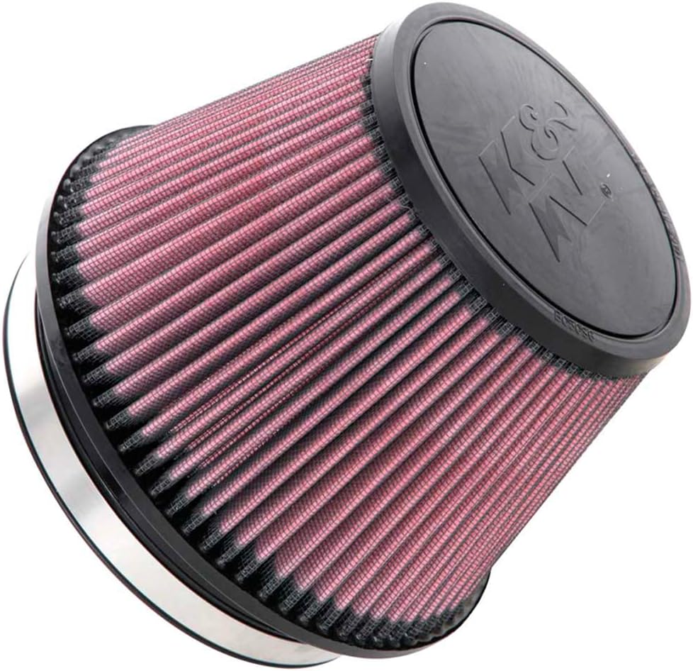 K&N High-Flow Original Lifetime Universal Clamp-On Air Filter: High Performance, Premium, Washable: Flange Diameter: 6 In, Filter Height: 5 In, Flange Length: 1 In, Shape: Round Tapered, RU-2960XD