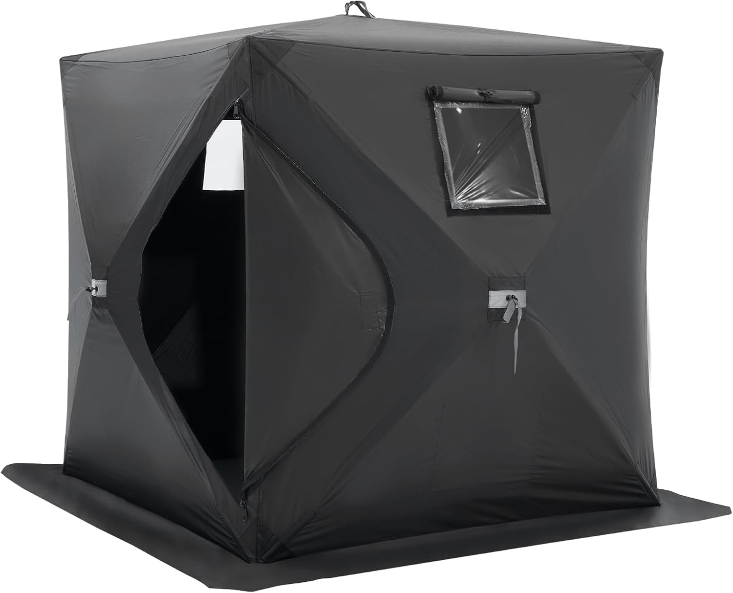 VEVOR Pop-Up Ice Fishing Tent – Portable Hub-Style Shelter with Insulated & Non-Insulated Options, Multiple Sizes for 1 to 8 Persons, Waterproof Oxford Fabric, Includes Anchors, Ropes & Carry Bag