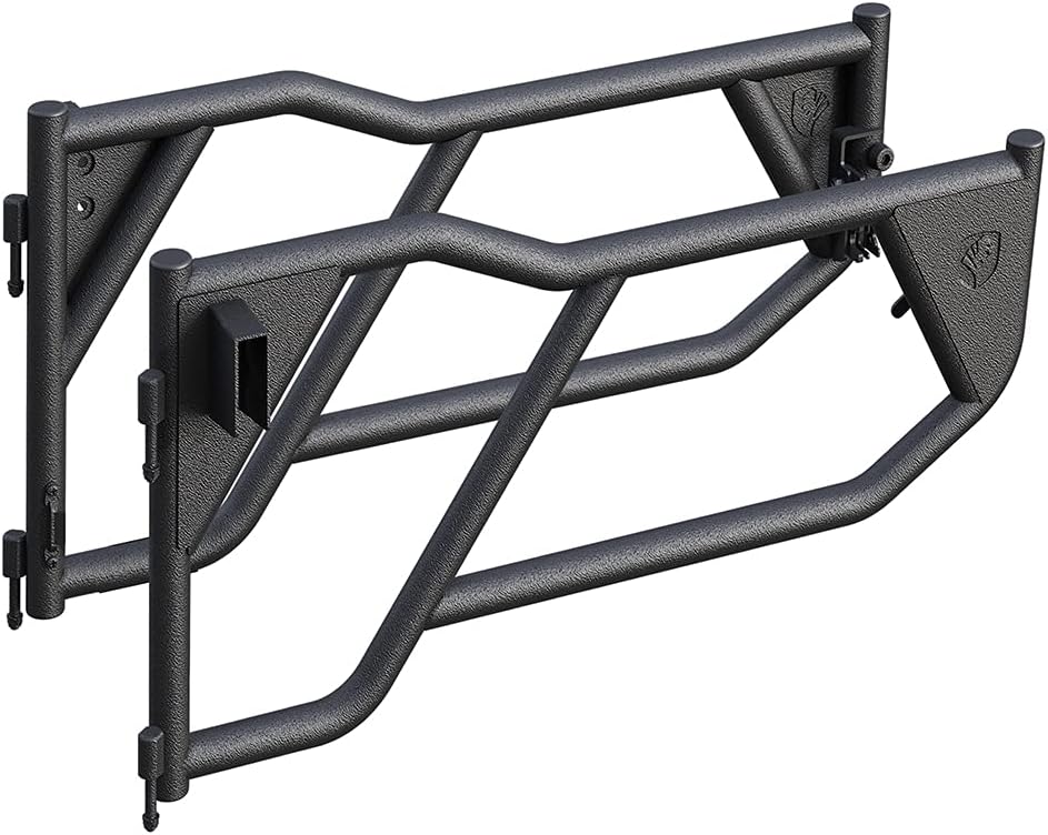 Tyger Auto TG-DR2J62398 Tubular Doors Compatible with 2007-2018 Jeep Wrangler JK (NOT JL) 2-Doors | Textured Black | Mirror Mount | Front Doors Only