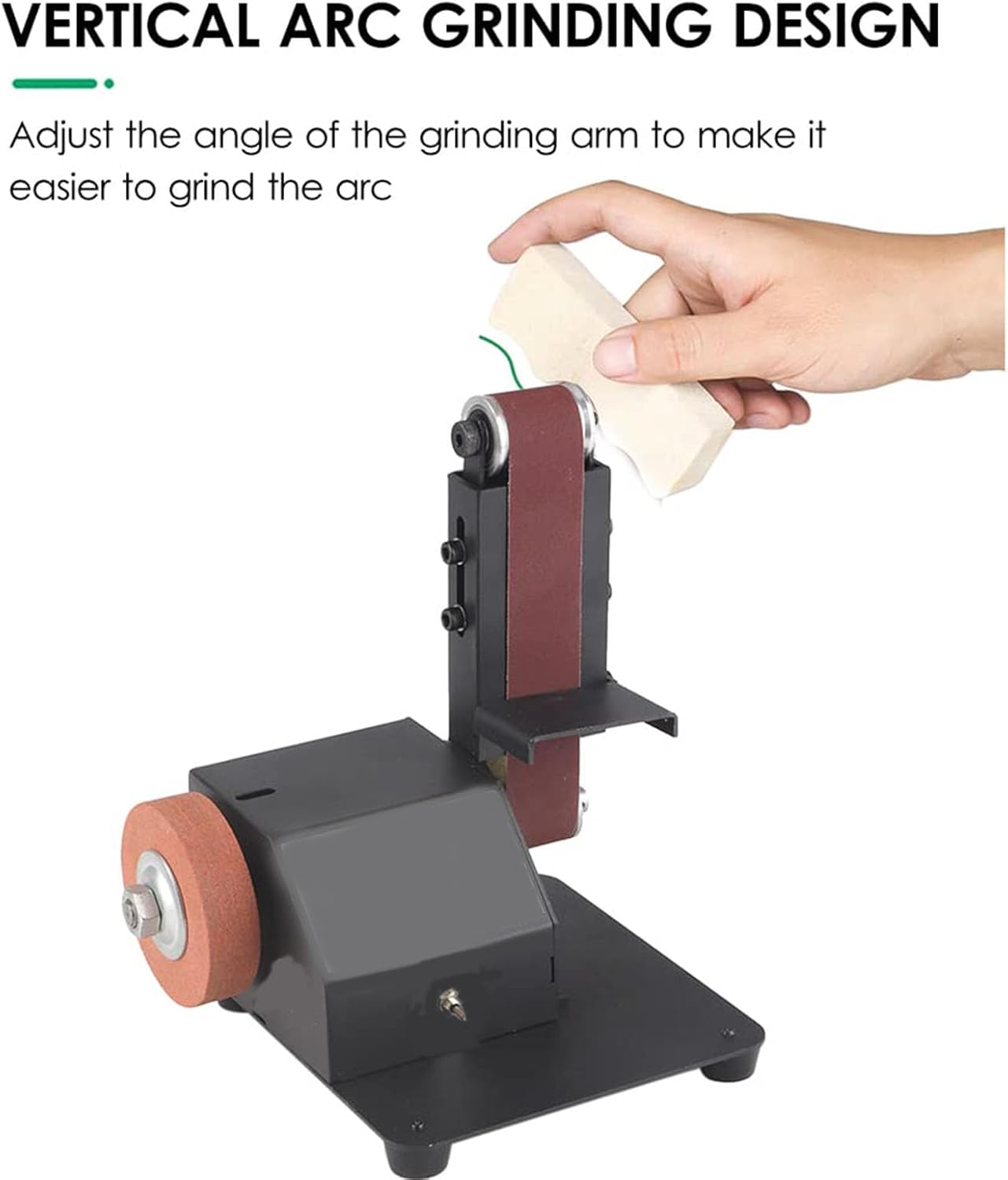 250W Vecal & Horizontal Mini Belt Sander, Household Micro Belt Sander 7 Speed Regulation Suitable for Metal