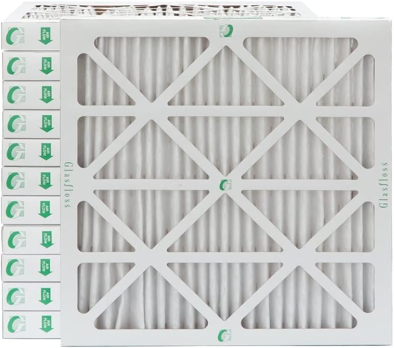 Glasfloss Industries ZLP 20x20x2 Z-Line Series ZL MERV 10 Pleated Air Filters. 12-Case