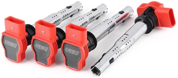 ECS Performance Ignition Coils - Set Of Four Compatible with Audi A4/A5/A6 Volkswagen Golf, Jetta, Passat (1.8T / 2.0T Engines)
