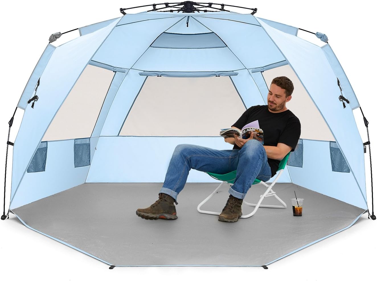 Easthills Outdoors Instant Shader Deluxe XL Beach Tent Easy Up 99