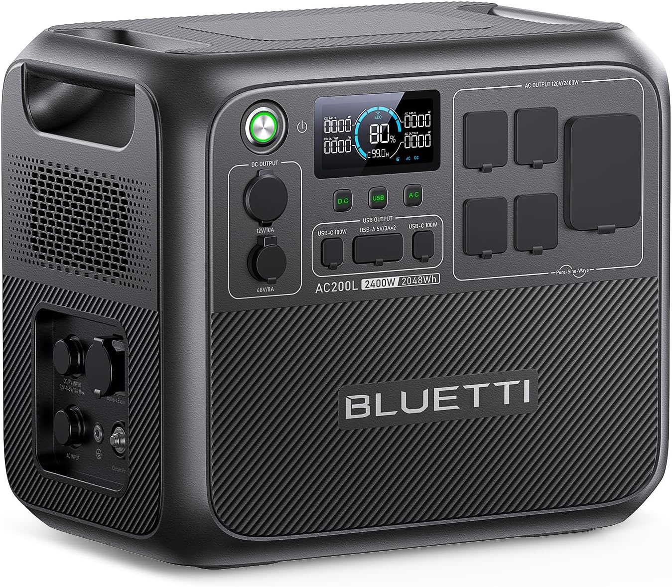 BLUETTI AC200L Solar Generator Kit, 200W Solar Panel (Ships Separately) Included, 2048Wh LiFePO4 Battery Backup w/ 4 2400W AC Outlets, 3600W Power Lifting, Portable Power Station for Camping, Home Use