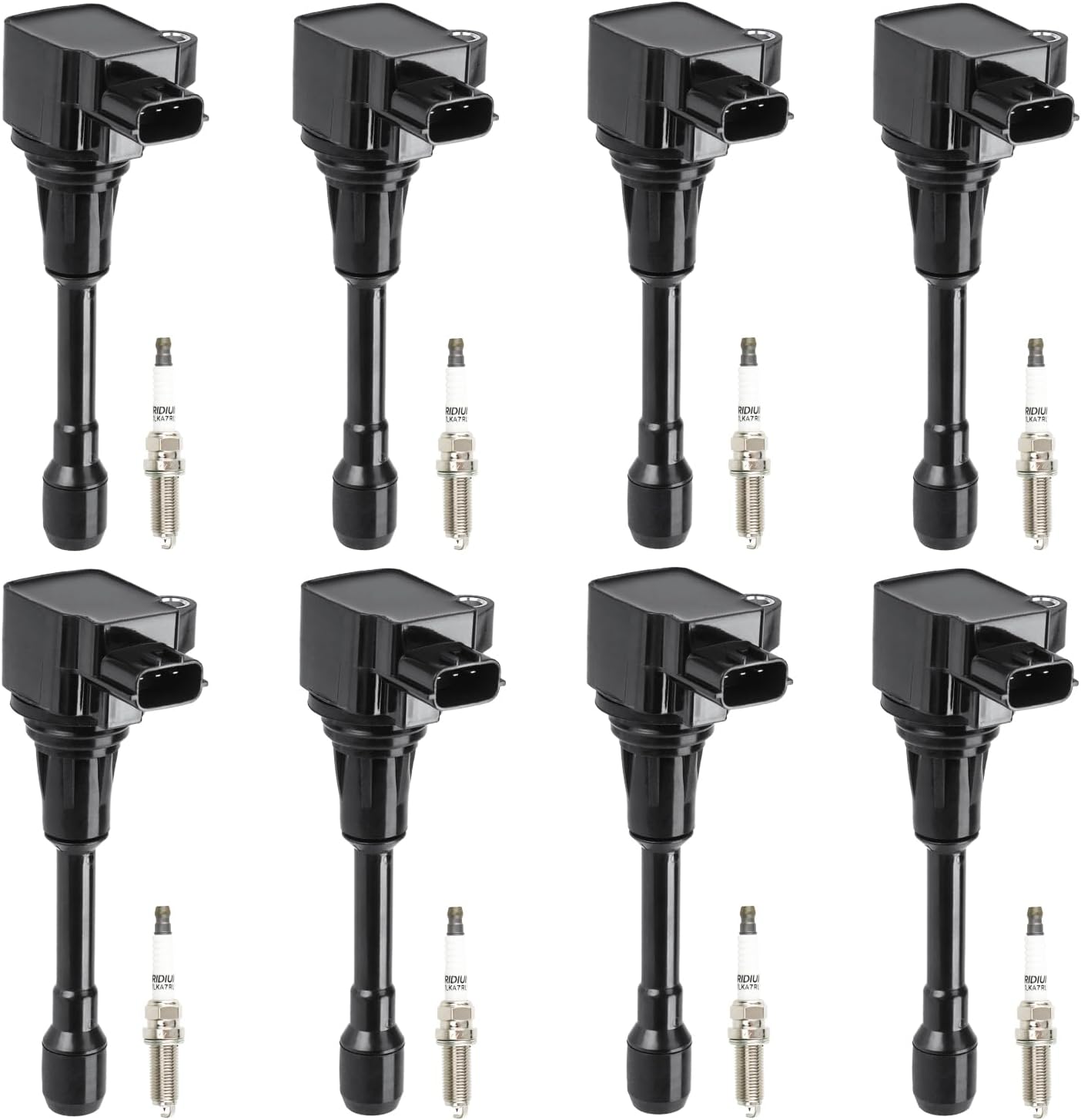 Ignition Coil Pack + Iridium Spark Plugs for Infiniti QX56 2011-2013 5.6L, Infiniti QX80 2014-2017 5.6L, 22448-1LA0A IGC0082 UF650 C1835 2505-484818 UF-650 22448-1LA0B UF677 UF-677, 8 Sets