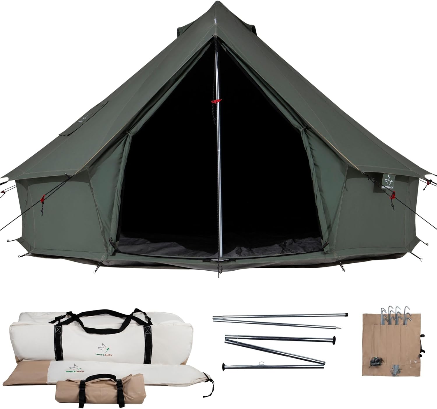 WHITEDUCK Regatta Canvas Bell Tent - w/StoveJack, Waterproof, 4 Season Luxury Camping and Glamping Yurt Tent Outdoor