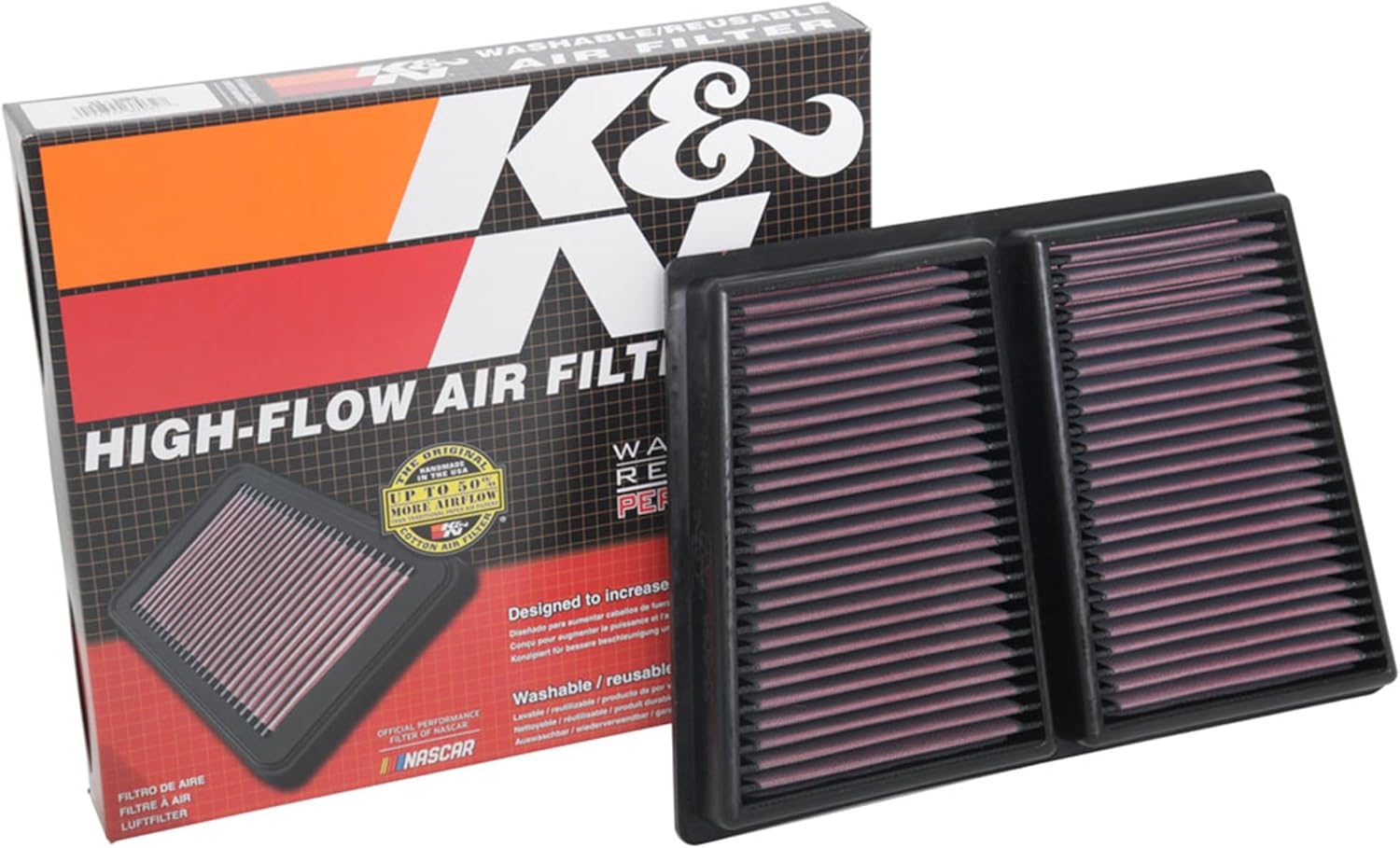 K&N Engine Air Filter: Increase Power & Acceleration, Washable, Premium, Replacement Car Air Filter: Compatible with 2017-2019 ALFA ROMEO (Giulia, Stelvio), 33-5085