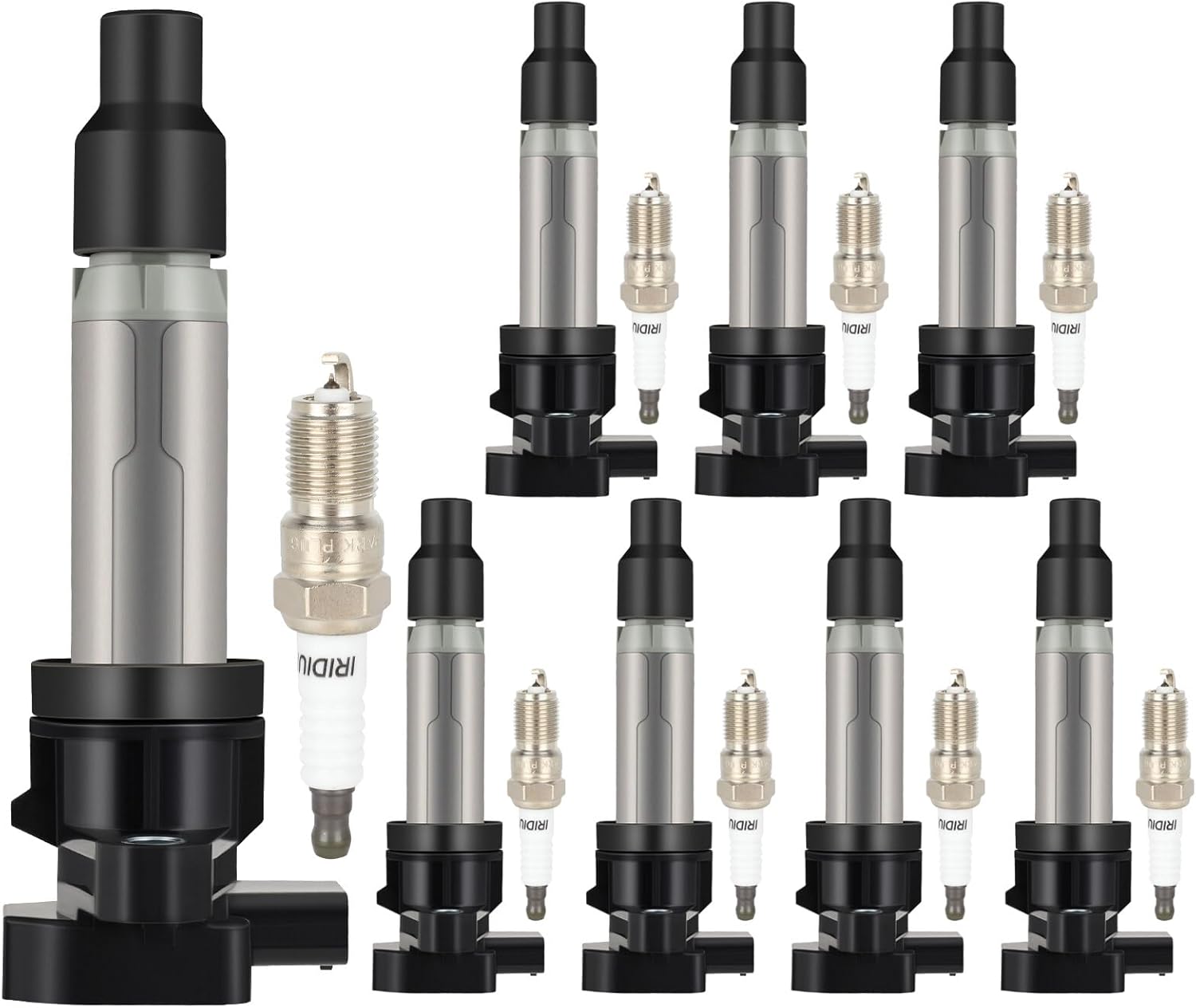 Ignition Coil Packs & Iridium Spark Plugs Fit 2006 for Cadillac DTS 2004 for Cadillac Seville 2004-2005 for Pontiac Bonneville 2006 for Buick Lucerne, Set of 8, 12594176 UF564