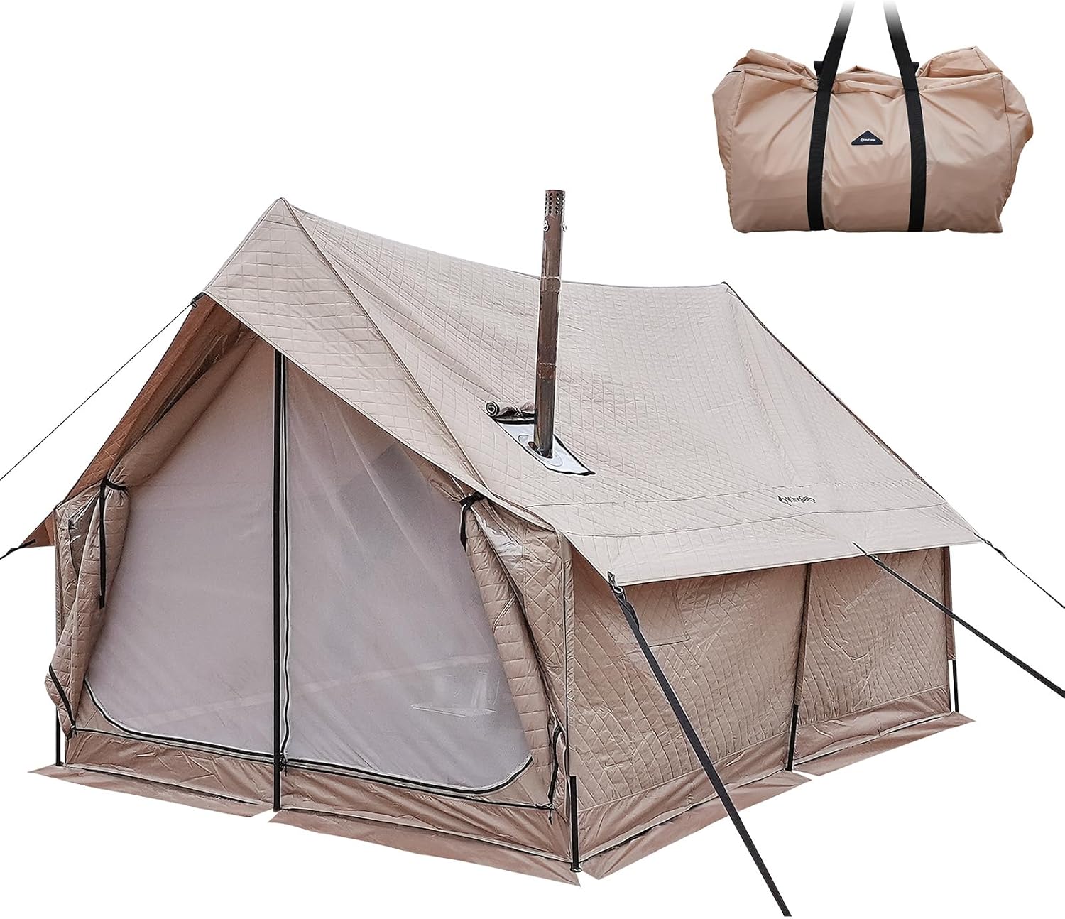 KingCamp Camping Tent 6-8 Person, Weatherproof Hot Tent Large Family Cabin Tents with Stove Jack, Waterproof & Windproof for Family Camping & Outdoor Parties