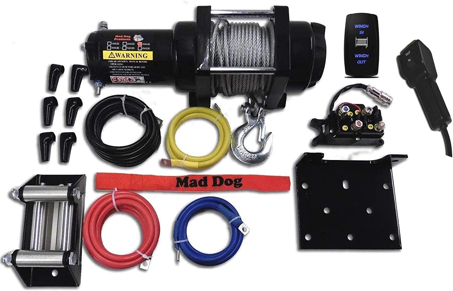 Mad Dog 4500 LB Winch & Mount Combo, Steel Cable, for Kubota RTV-X900 (Current)