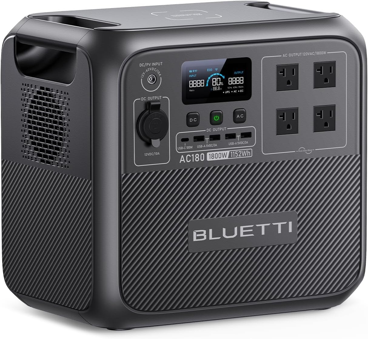 BLUETTI AC200PL Portable Power Station, 2304Wh Solar Generator, Expandable to 8448Wh w/ 4 2400W AC Outlets (3600W Power Lifting), 30A TT30 Output, LiFePO4 Battery Backup for RV, Camping, Home Use