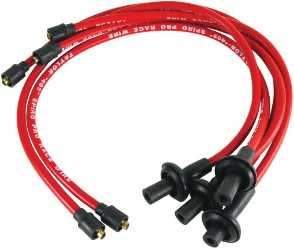 Taylor 409 Spark Plug Wires, 10.4mm, Red, Fits Type 1 VW, Compatible with Dune Buggy